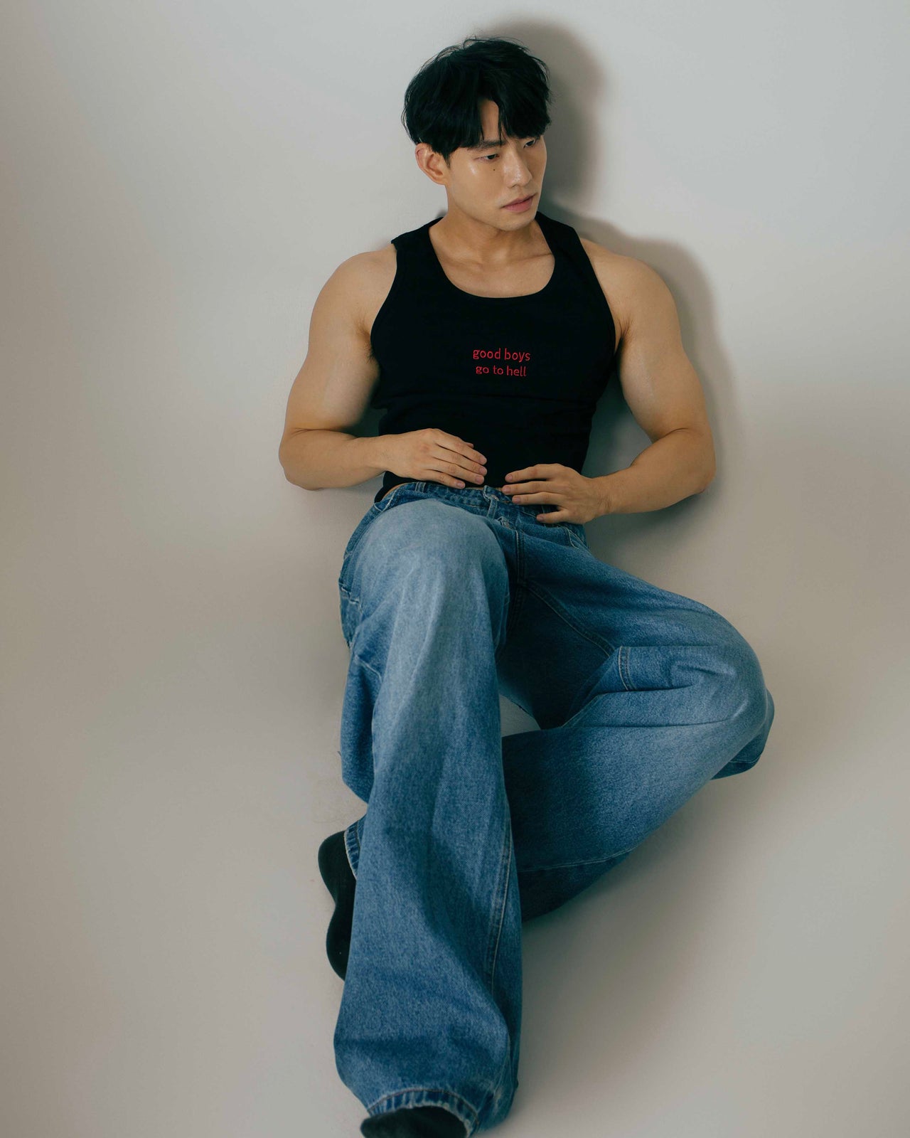 Pitch Black Ribbed Tank