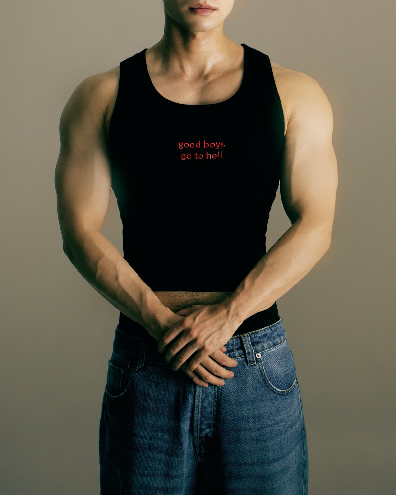 Pitch Black Ribbed Tank