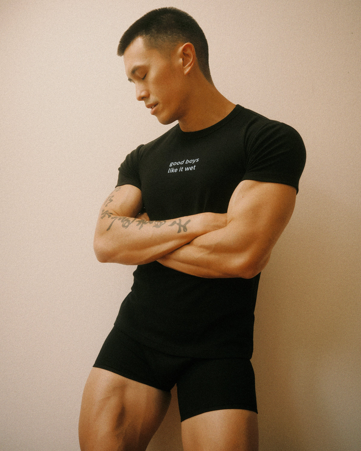Slim Cotton Tee [Good boys like it wet]
