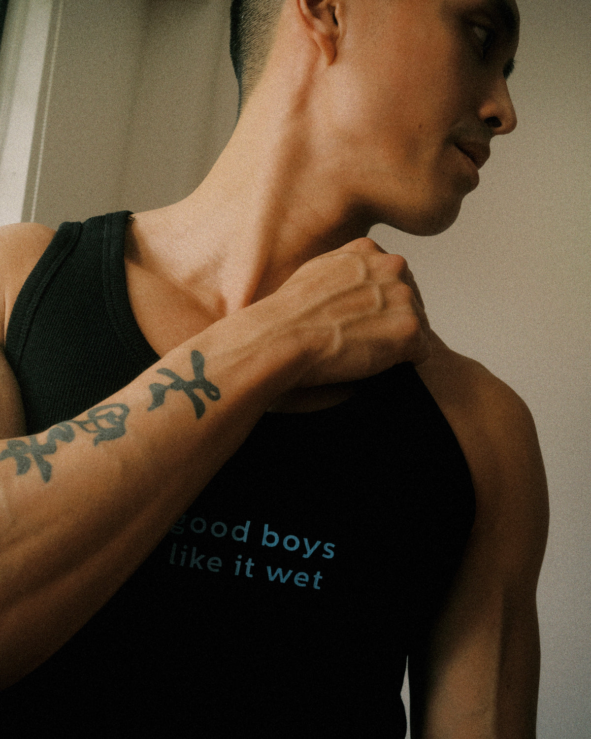 Slim Ribbed Tank [Good boys like it wet]